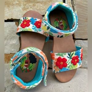 Disney Store Moana tropical‎ floral princess Sandals girls Sz-13/1. P